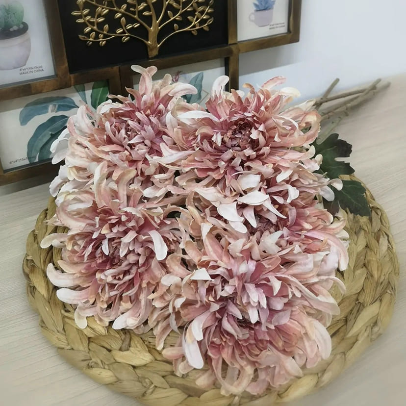 Искусственные цветы в Белгороде | Цветок искусственный «Хризантема», персиково-розовая, одиночный