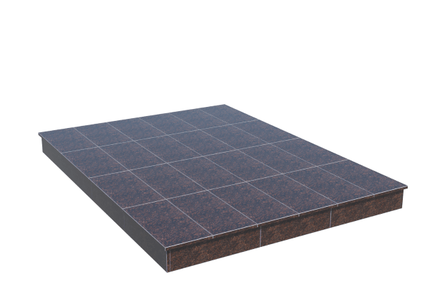 Площадки на могилу в Белгороде | Площадка с вертикальной (15 см) облицовкой Дымовским гранитом