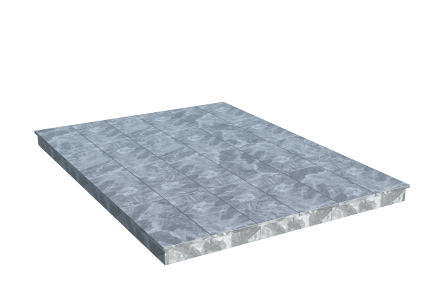 Площадки на могилу в Белгороде | Площадка с вертикальной (10 см) мраморной облицовкой