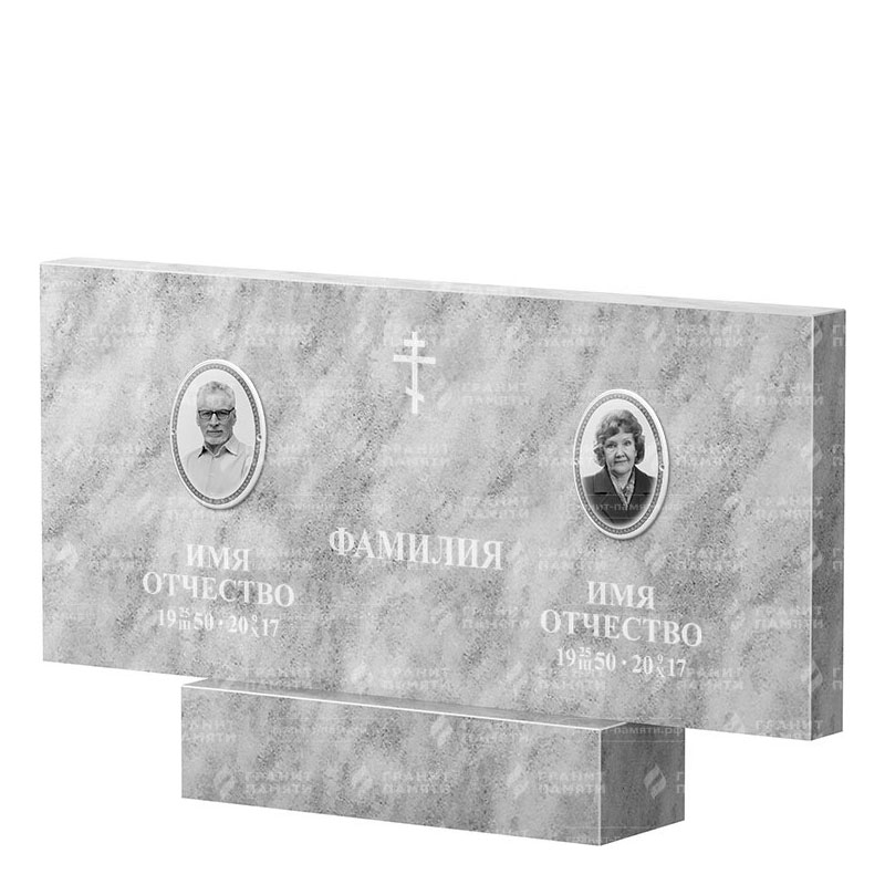 Памятники из мрамора в Белгороде | Двойной мраморный памятник, прямой