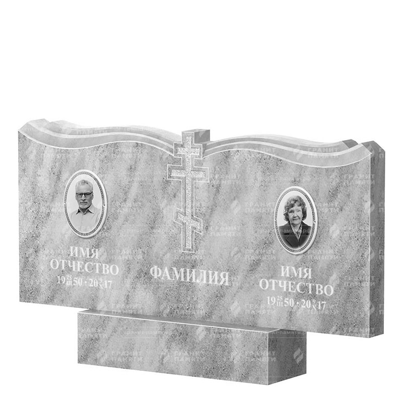 Памятники из мрамора в Белгороде | Двойной мраморный памятник ФМ-262