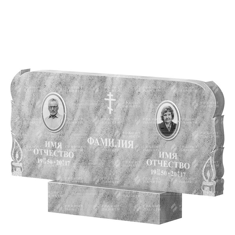 Памятники из мрамора в Белгороде | Двойной мраморный памятник ФМ-133