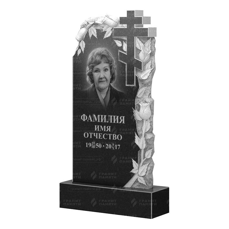 Памятники из гранита с цветами в Белгороде | Гранитный памятник ФГ-088