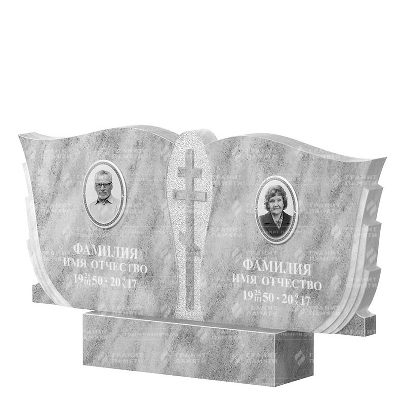 Памятники из мрамора в Белгороде | Двойной мраморный памятник ФМ-136