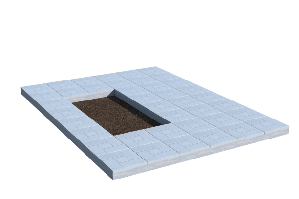 Площадки на могилу в Белгороде | Площадка с тротуарной плиткой (под цветник)