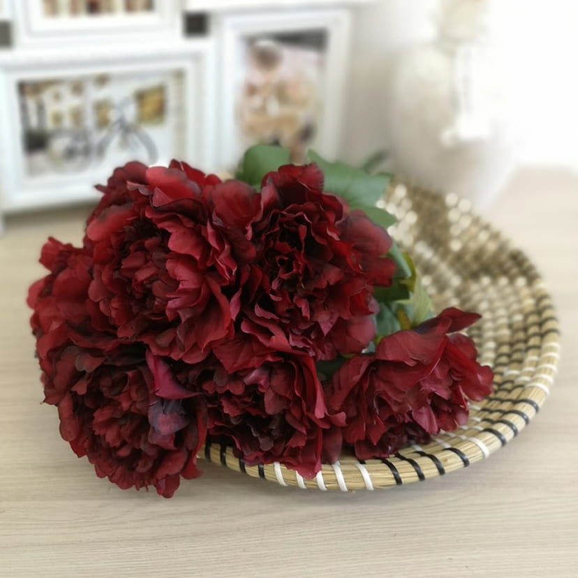 Искусственные цветы в Белгороде | Цветы искусственные «Пионы», бордовые, букет