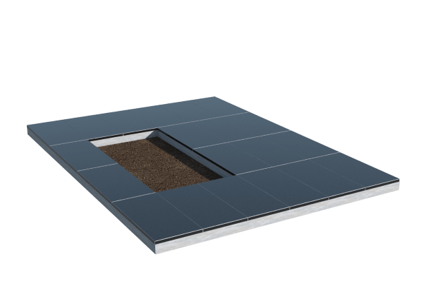 Площадки на могилу в Белгороде | Площадка с облицовкой гранитом Габбро (под цветник)