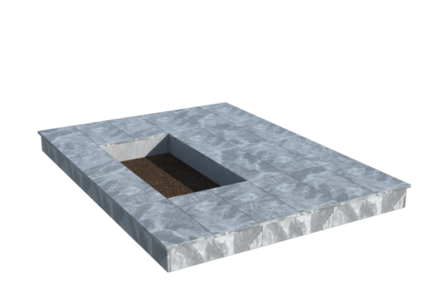 Площадки на могилу в Белгороде | Площадка с вертикальной (15 см) мраморной облицовкой (под цветник)