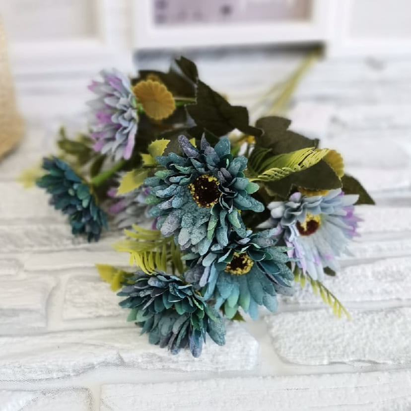 Искусственные цветы в Белгороде | Цветы искусственные «Ромашки», фиолетово-голубые, букет