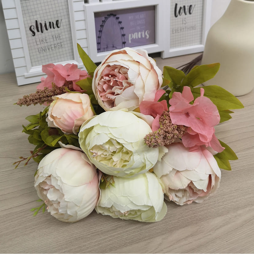 Искусственные цветы в Белгороде | Цветы искусственные «Пионы», молочно-розовые, букет