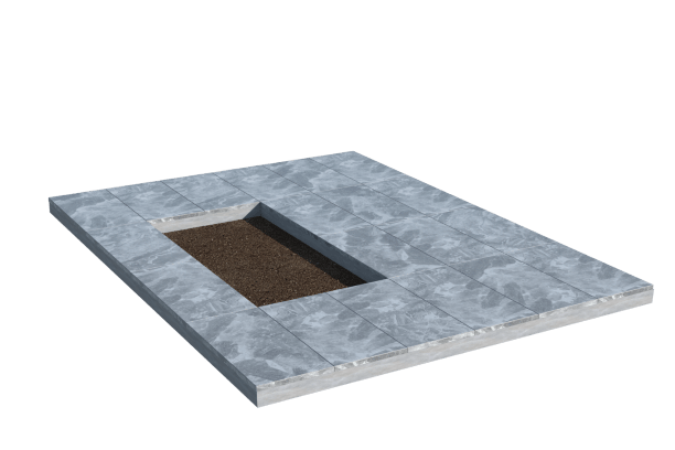 Площадки на могилу в Белгороде | Площадка с мраморной облицовкой (под цветник)