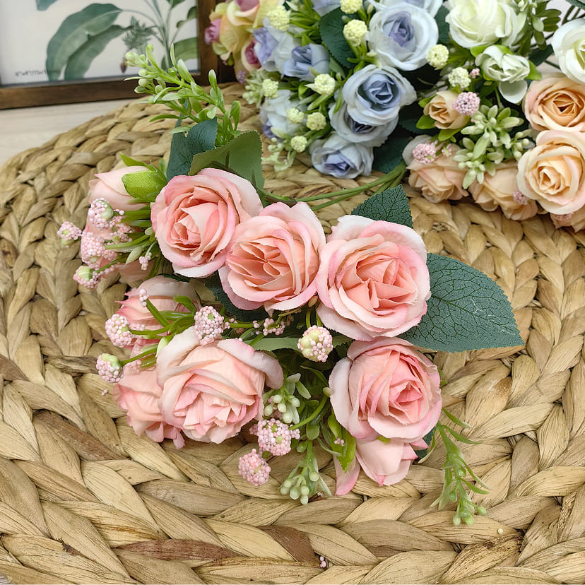 Искусственные цветы в Белгороде | Цветы искусственные «Розы», нежно-розовые, букет
