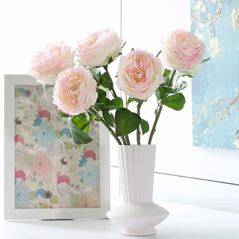 Искусственные цветы в Белгороде | Цветок искусственный «Роза пионовидная», молочно-розовая, одиночный