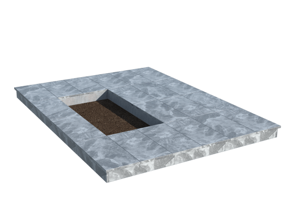 Площадки на могилу в Белгороде | Площадка с вертикальной (10 см) мраморной облицовкой (под цветник)