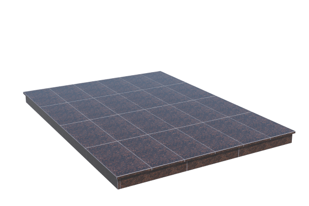 Площадки на могилу в Белгороде | Площадка с вертикальной (10 см) облицовкой Дымовским гранитом